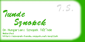 tunde sznopek business card